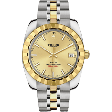 Classic 38 Stainless Steel / Yellow Gold / Fluted / Champagne / Bracelet