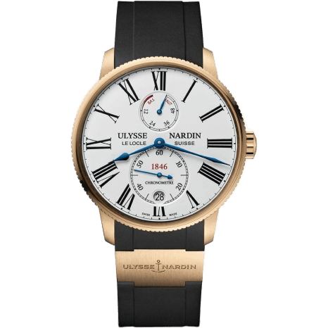 Ulysse Nardin Marine Torpilleur Rose Gold / White / Rubber 1182-310-3/40