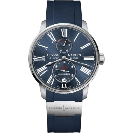 Ulysse Nardin Marine Torpilleur Stainless Steel / Blue / Rubber 1183-310-3/43