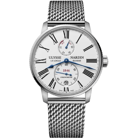 Ulysse Nardin Marine Torpilleur Stainless Steel / White / Mesh 1183-310-7MIL/40