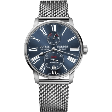Ulysse Nardin Marine Torpilleur Stainless Steel / Blue / Mesh 1183-310-7MIL/43