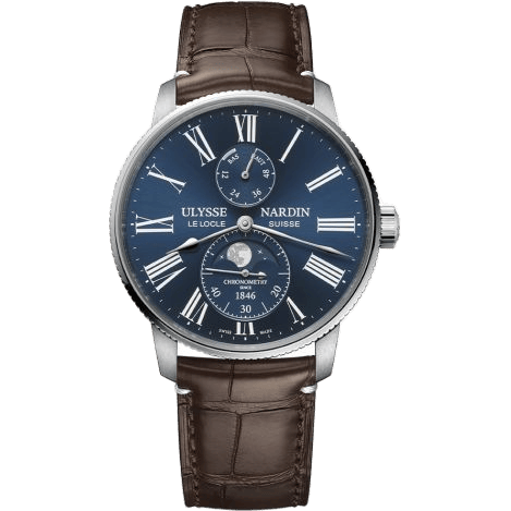 Ulysse Nardin Marine Torpilleur Moonphase Stainless Steel / Blue / Alligator 1193-310LE-3A-175/1B