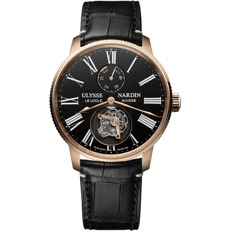 Ulysse Nardin Marine Torpilleur Tourbillon Rose Gold / Black Enamel / Alligator 1282-310LE-2AE-175/1A
