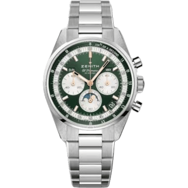 Zenith Chronomaster Original Triple Calendar Stainless Steel / Green / Bracelet / Boutique Edition 03.3400.3610/40.M3200