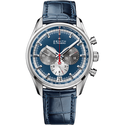 Zenith El Primero Chronomaster 42 Stainless Steel / Blue / Alligator 03.2040.400/53.C700