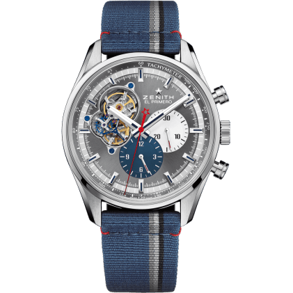 Zenith El Primero Chronomaster Open Stainless Steel / Grey 1969 / Fabric 03.2040.4061/23.C802