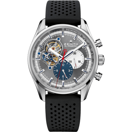 Zenith El Primero Chronomaster Open Stainless Steel / Grey 1969 / Rubber 03.2040.4061/23.R576