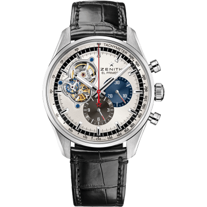 Zenith El Primero Chronomaster Open Stainless Steel / Silver 1969 / Alligator 03.2040.4061/69.C496