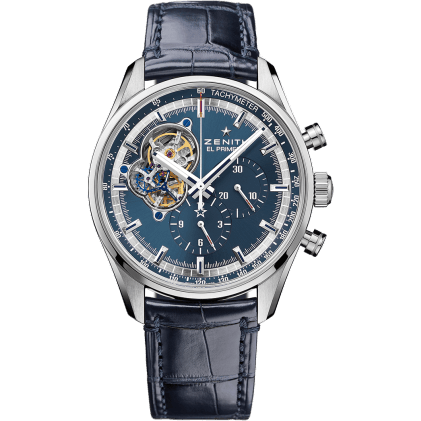 Zenith El Primero Chronomaster Open Stainless Steel / Blue / Alligator 03.20416.4061/51.C700