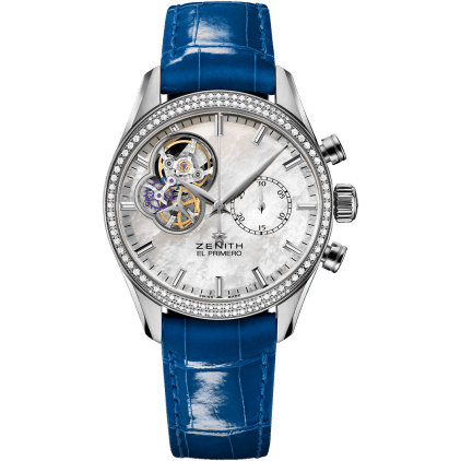 Zenith El Primero Chronomaster Lady 38 Stainless Steel / Diamond / Mother of Pearl / Alligator 16.2150.4062/81.C754