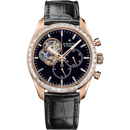 Zenith El Primero Chronomaster Open Rose Gold / Diamond / Black / Alligator 22.2080.4061/21.C496