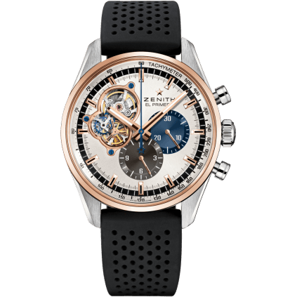 Zenith El Primero Chronomaster Open Stainless Steel / Rose Gold / Silver 1969 / Rubber 51.2080.4061/69.R576