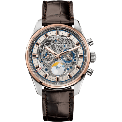 Zenith El Primero Chronomaster Grande Date Full Open Stainless Steel / Pink Gold / Alligator 51.2530.4047/78.C810