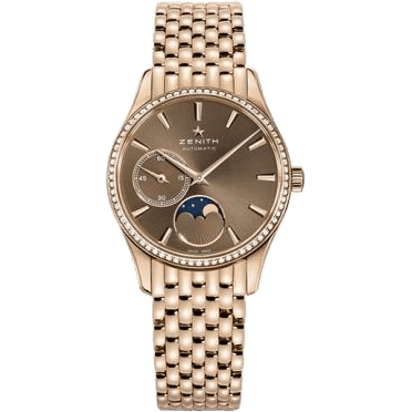 Elite Ultra Thin Lady Moonphase Rose Gold / Brown / Diamond / Bracelet