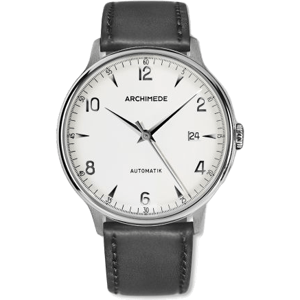 1950-2 Stainless Steel / Silver / Black Leather
