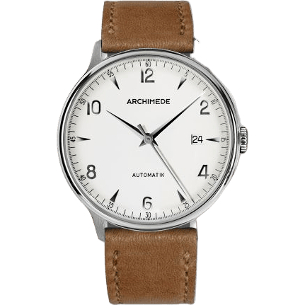 1950-2 Stainless Steel / Silver / Brown Leather