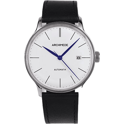 1950-1 Stainless Steel / Silver / Black Leather