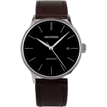 1950-1 Stainless Steel / Black / Black Leather