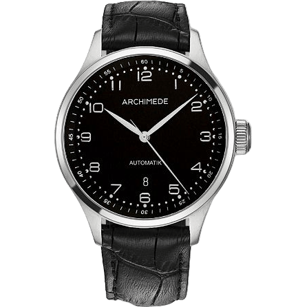 Klassik 42 Stainless Steel / Black / Black Leather