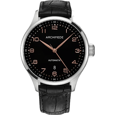 Klassik 42 TwoTone Stainless Steel / Black / Black Leather