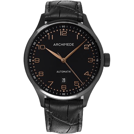 Klassik 42 TwoTone Stainless Steel / PVD / Black / Black Leather