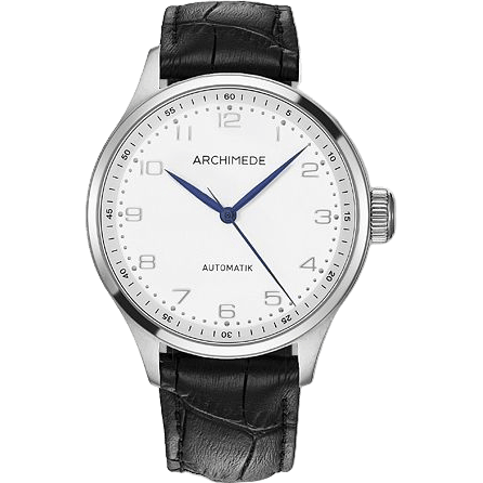 Klassik 42 Stainless Steel / Silver / Black Leather