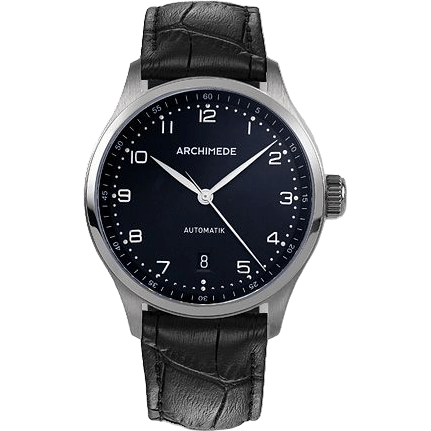 Klassik 39 Stainless Steel / Black / Black Leather