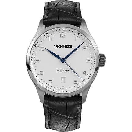 Klassik 39 Stainless Steel / Silver / Black Leather