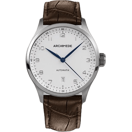 Klassik 39 Stainless Steel / Silver / Brown Leather