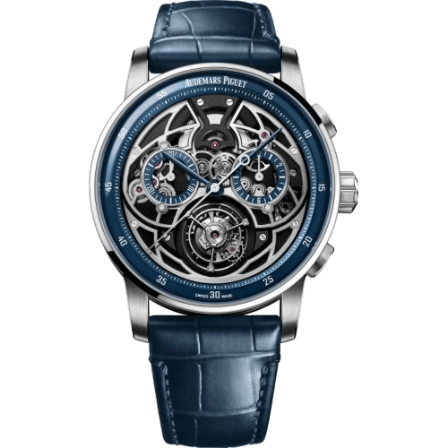 CODE 11.59 Selfwinding Flying Tourbillon Chronograph White Gold / Blue