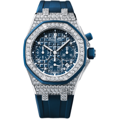 Royal Oak Offshore 26092 Lady Chronograph White Gold / Blue