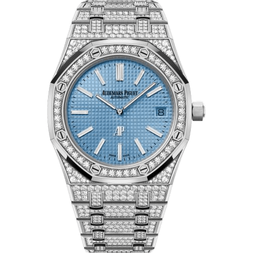 Royal Oak Extra-Thin White Gold / Diamond / Light Blue
