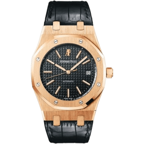 Royal Oak 15300 Pink Gold / Black / Strap