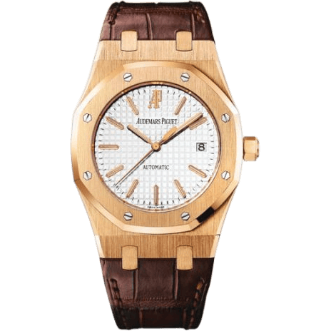 Royal Oak 15300 Pink Gold / Silver / Strap