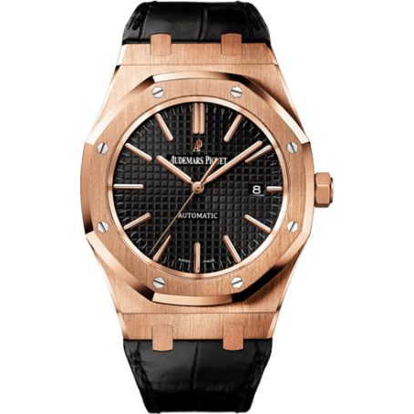 Royal Oak 15400 Pink Gold / Black / Strap