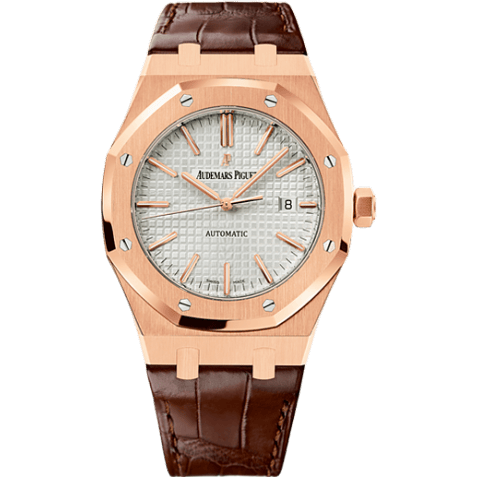Royal Oak 15400 Pink Gold / Silver / Strap