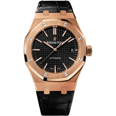 Royal Oak 15450 Selfwinding Pink Gold / Black / Strap