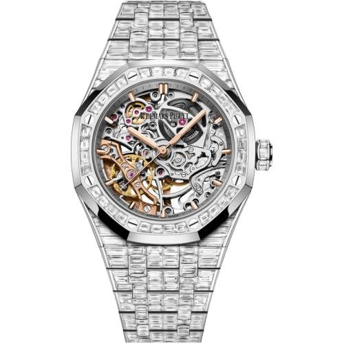 Royal Oak 37 Double Balance Wheel Openworked White Gold - Baguette