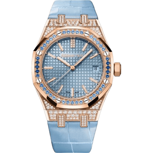 Royal Oak Selfwinding 37 Pink Gold - Sapphires / Green / Strap