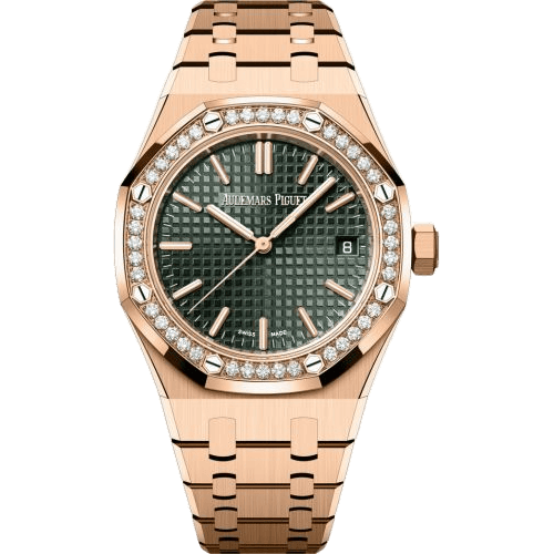 Royal Oak Selfwinding 37 Pink Gold - Diamond / Khaki Green / 50th Anniversary