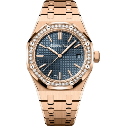 Royal Oak Selfwinding 37 Pink Gold - Diamond / Blue