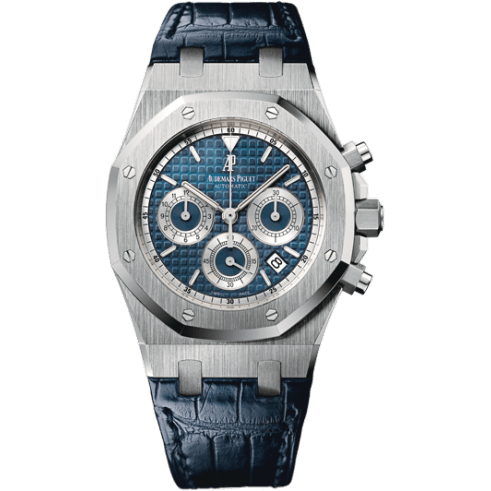 Royal Oak 26022 Chronograph White Gold / Blue / Strap