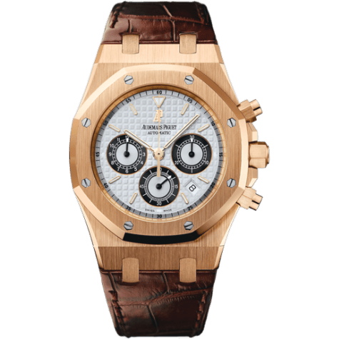 Royal Oak 26022 Chronograph Pink Gold / Silver / Strap