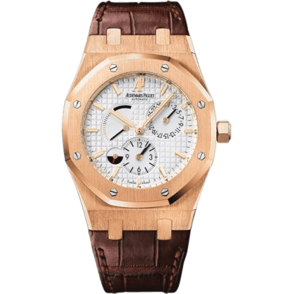 Royal Oak 26120 Dual Time Pink Gold / Silver