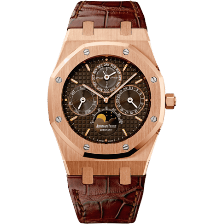 Royal Oak Perpetual Calendar Pink Gold / Brown / Strap