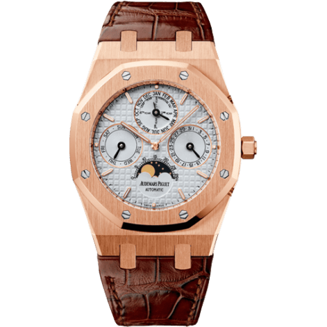 Royal Oak Perpetual Calendar Pink Gold / Silver / Strap