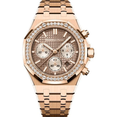 Royal Oak Chronograph 38 Pink Gold - Diamond / Beige