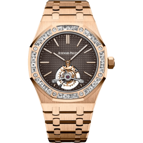 Royal Oak Ultra Thin Tourbillon Pink Gold / Baguette / Brown