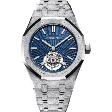 Royal Oak Ultra Thin Tourbillon Frosted White Gold / Blue