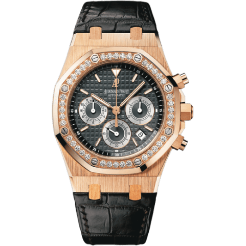 Royal Oak 26557 Chronograph Pink Gold / Brown / Diamond